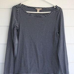 Banana Republic Navy and White Stripped Shirt